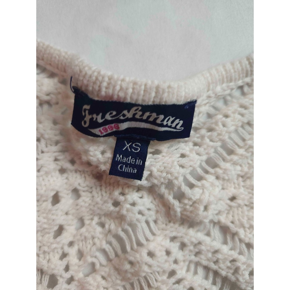 Freshman 1996 Duster Cardigan Womens XS Beige Boho Romantic Chic Artsy Festival - Picture 5 of 10